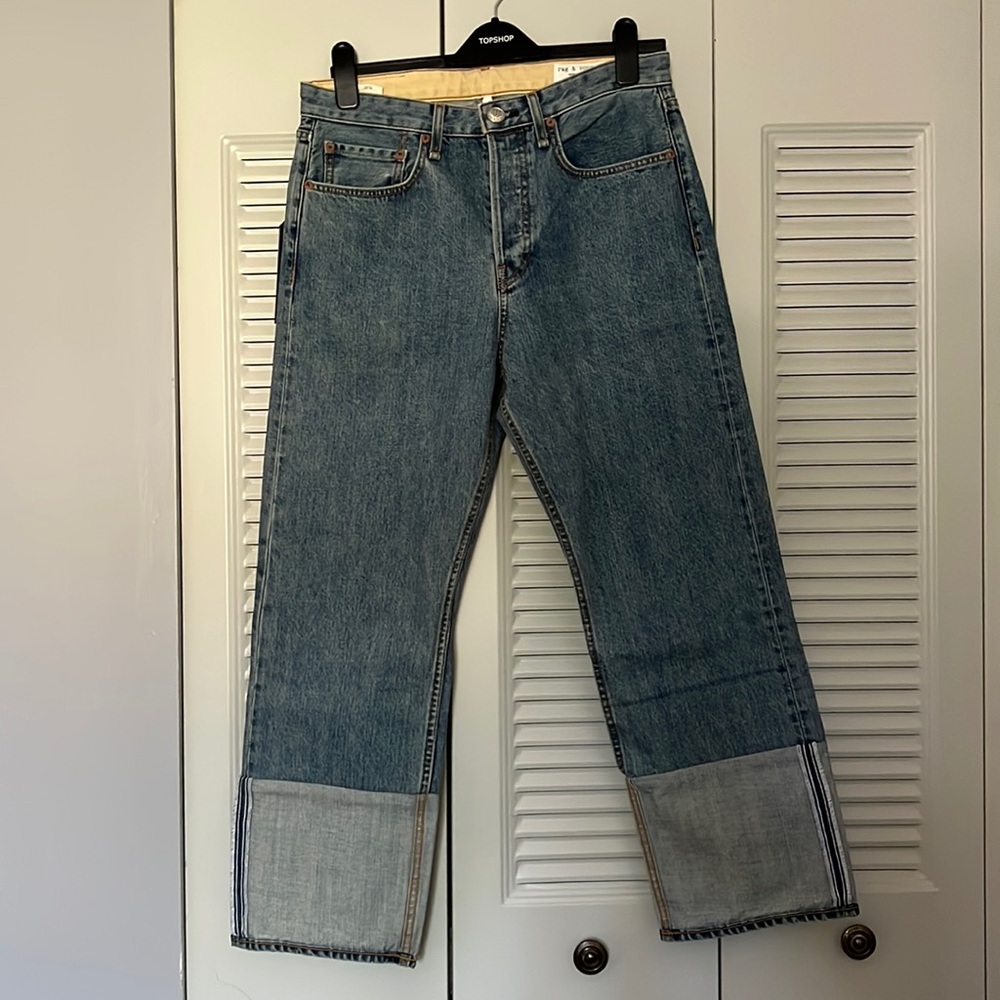 rag & bone high rise ankle straight jeans